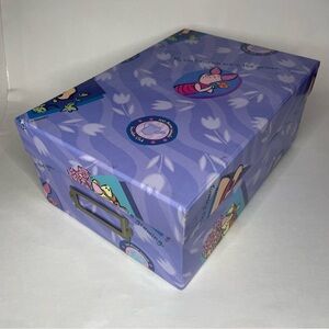 VTG Disney Winnie the Pooh Cardboard Storage Large Keepsake Box Purple 11x7.5x4"